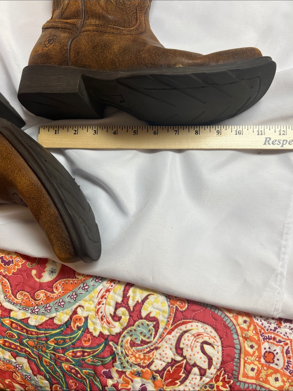 Ariat Brown Distressed Leather Cowboy Boots - Picture 8 of 10